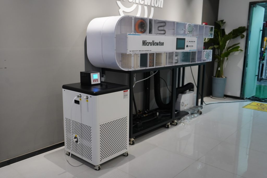 Bancada de testes de simulação HVAC: plataforma experimental de refrigeração, aquecimento, desumidificação e termodinâmica
