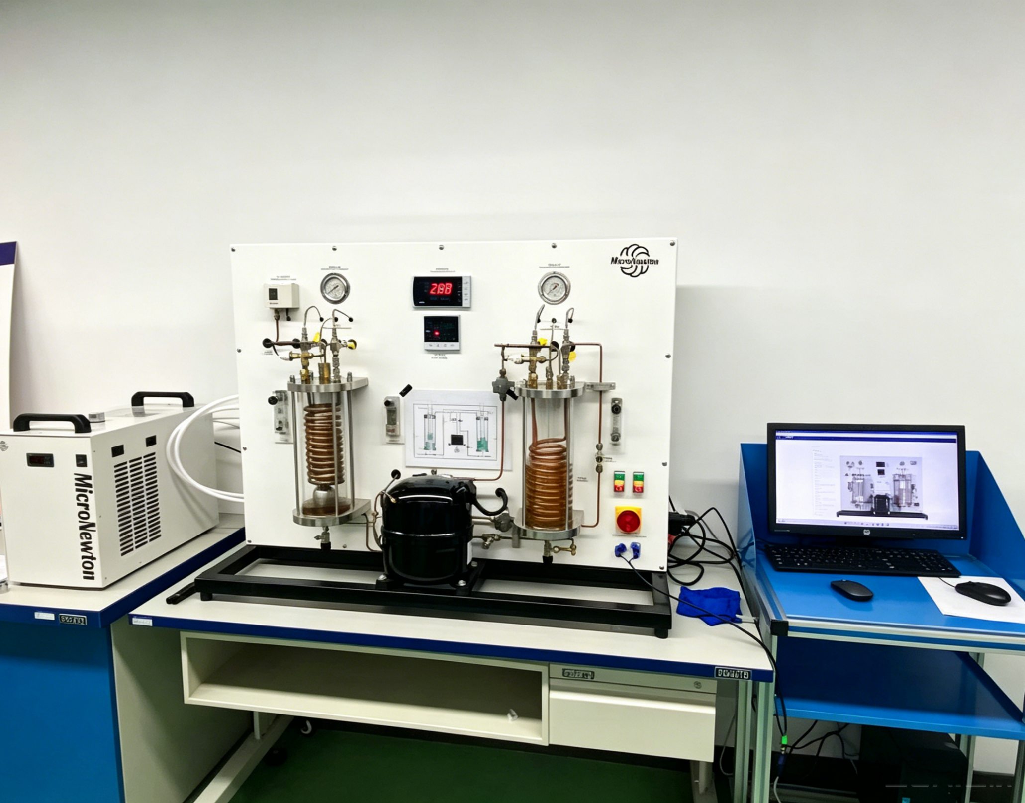 Aparelho experimental de ciclo de refrigeração por compressão de vapor para laboratórios de ensino