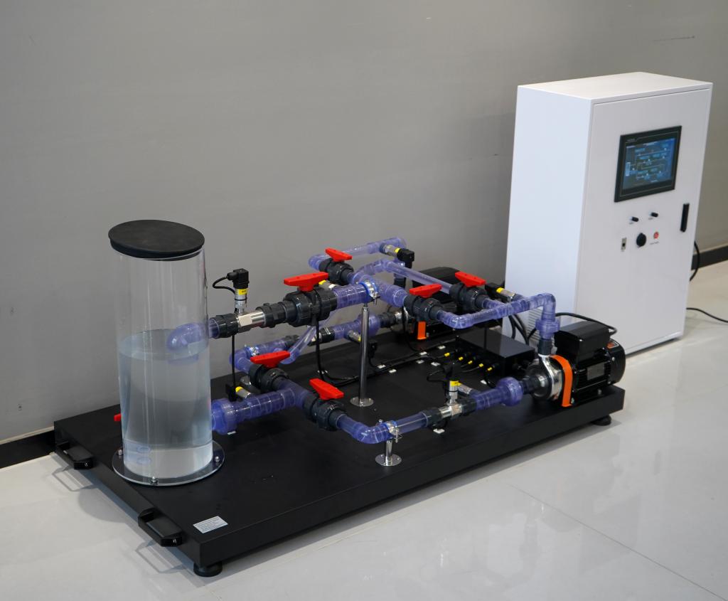 Bombas em série e paralelas Dispositivo experimental Equipamento de laboratório de ensino universitário de mecânica de fluidos