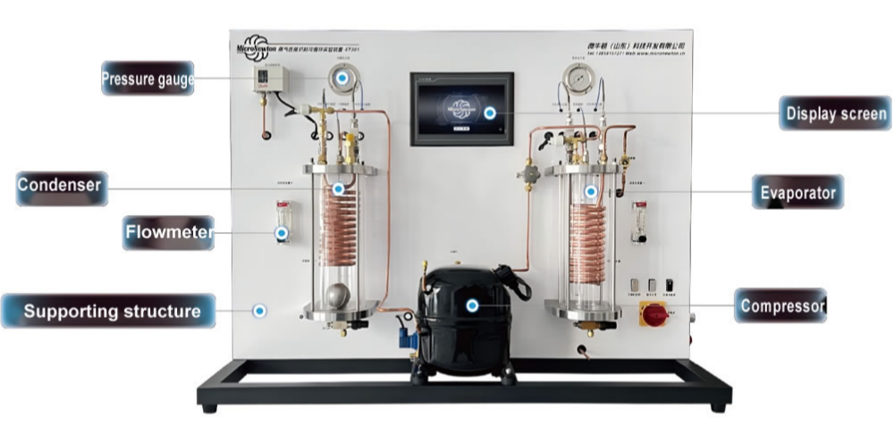 Aparelho experimental de ciclo de refrigeração por compressão de vapor para laboratórios de ensino